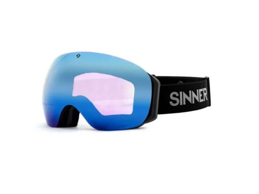 Sinner Avon Skibril Mat Zwart Met Blauwe En Oranje Sintrast Lens